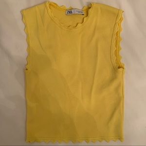 Zara Yellow Crop Top - Size S